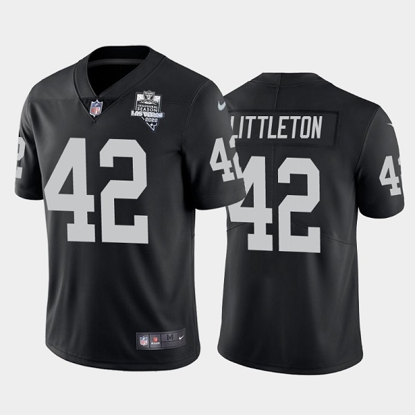 Men's Las Vegas Raiders #42 Cory Littleton Black NFL 2020 Inaugural Season Vapor Limited Stitched Jersey Men's Las Vegas Raiders #42 Cory Littleton Black NFL 2020 Inaugural Season Vapor Limited Stitched Jersey